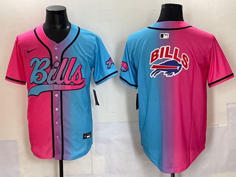 Men 2025 Buffalo Bills Blank Blue pink Nike Limited NFL Jersey 008